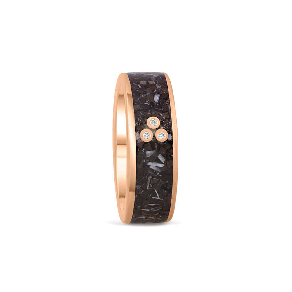 EHD - TRANSFUSE - Triangle Diamonds Ring Rose Gold | Selenite Shungite Neodymium Magnetic-the-taste.com